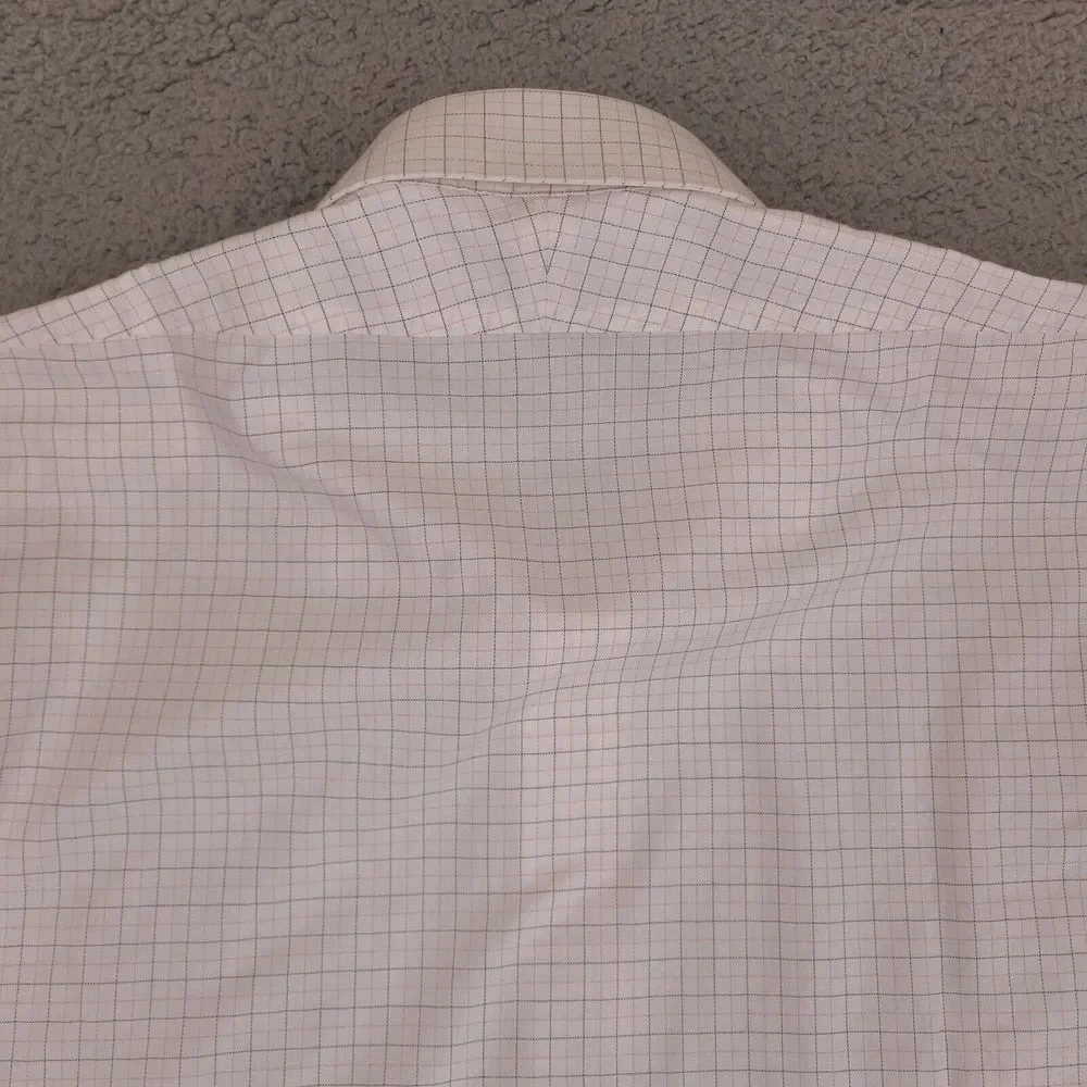 Brooks Brothers Shirt Mens 17.5‎ -2/3 White Plaid Button Up Regent Cotton